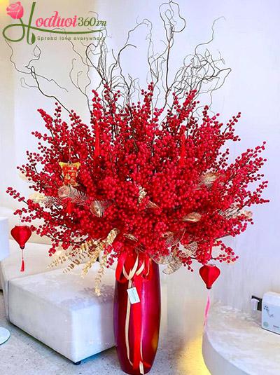 Bình hoa đào đông - Cái tết giàu