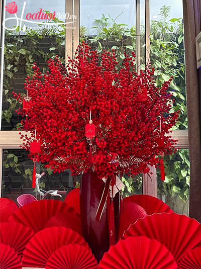 Bình hoa đào đông - Khai xuân muôn phúc