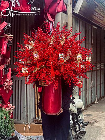 Bình hoa đào đông - Phát tài đầu xuân