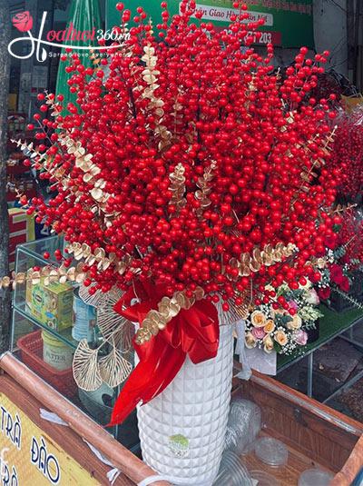 Bình hoa đào đông - Phát tài vui xuân