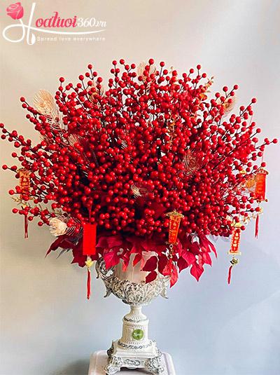 Bình hoa đào đông - Tết đến rồi