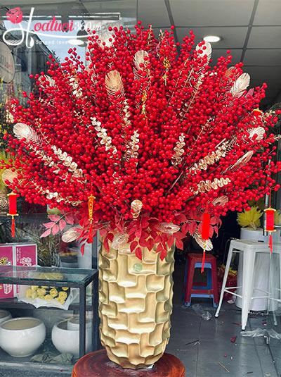 Bình hoa đào đông - Tết rực rỡ