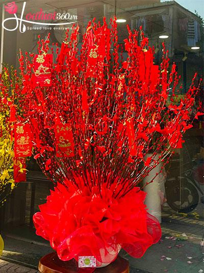 Bình hoa nụ tầm xuân - Phát tài năm mới