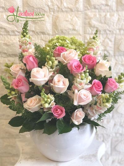 Bình hoa tặng dễ thương