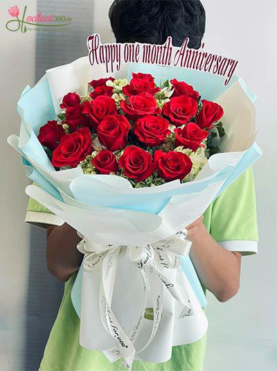 Bó hoa hồng kết hợp cẩm tú cầu - Tặng nàng thơ