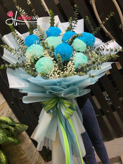 Bó cúc mẫu đơn xanh - Bồng bềnh