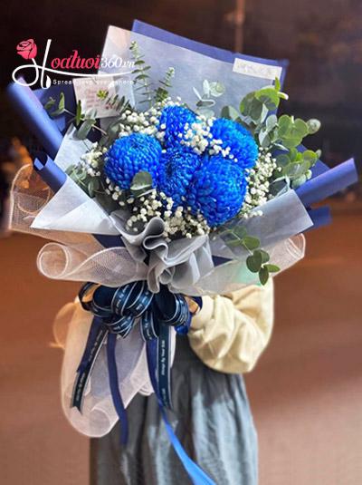 Bó cúc mẫu đơn xanh - Hương gió