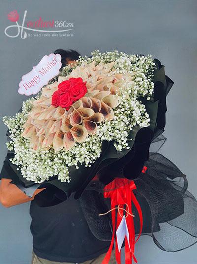 Bó hoa bằng tiền - Happy Mother