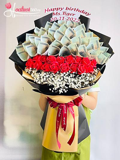 Bó hoa bằng tiền - Vẻ đẹp rạng ngời