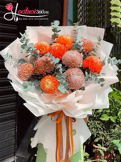 Bó hoa cúc mẫu đơn - Hạnh phúc vạn gia