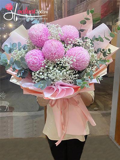 Bó hoa cúc mẫu đơn - Phép màu hạnh phúc