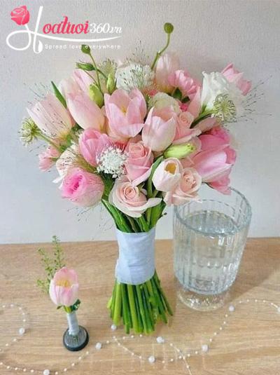 Bó hoa cưới Tulip - Yêu thương suốt kiếp