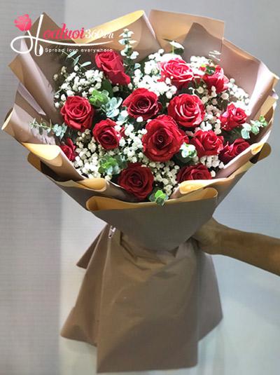 Bó hoa hồng đỏ baby - Ngất ngây