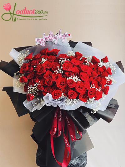 Bó hoa hồng đỏ - Gửi tiếng yêu