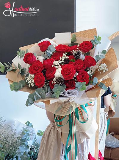 Bó hoa hồng đỏ - Hạnh phúc có em