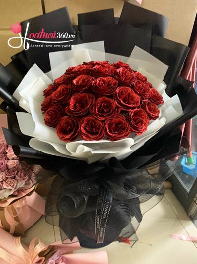 Bó hoa hồng sáp - Nồng cháy