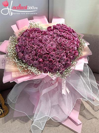 Bó hoa hồng tím - Trộm tim em