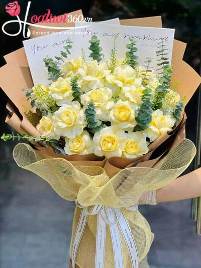 Bó hoa hồng vàng Victor - Nắng xanh
