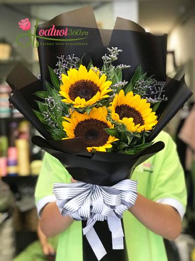 Hoa 20-11 - Bó hoa hướng dương 3 bông