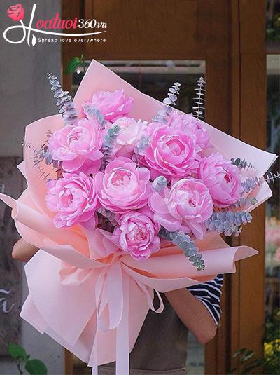 Bó hoa mẫu đơn - Tình yêu rực rỡ