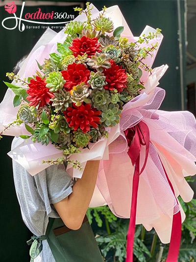 Bó hoa sen đá - Kiều diễm sắc hoa