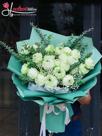 Bó hoa sen trắng - Rực rỡ muôn phương