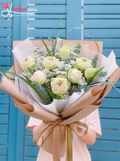 Bó hoa sen trắng - Sao trời biển rộng