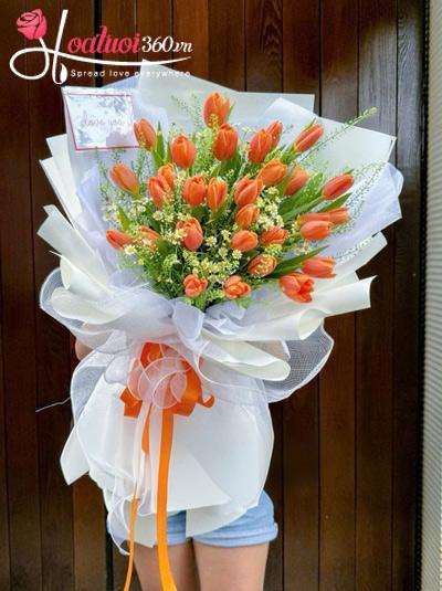 Bó hoa tulip cam - Gửi người tôi mến