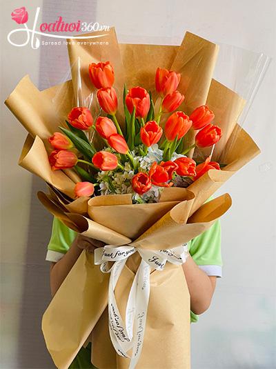 Bó hoa tulip cam - Mặt trời của em