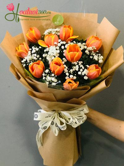 Bó hoa tulip cam - Nồng cháy