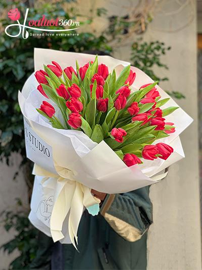 Bó hoa tulip đỏ - Yêu đời