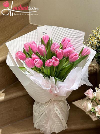 Bó hoa tulip hồng - Love me love me