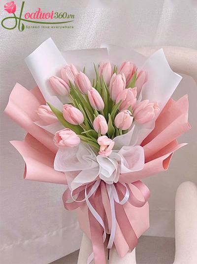 Bó hoa tulip hồng - Nàng thơ dịu dàng