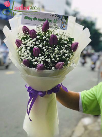 Bó hoa tulip tím - Lòng càng thắm thiết