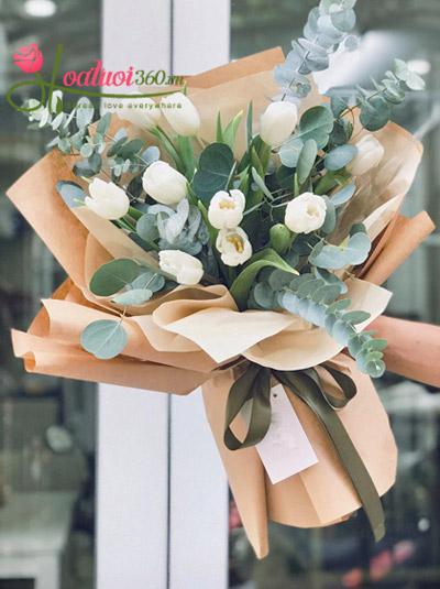 Bó hoa tulip trắng - Bày tỏ