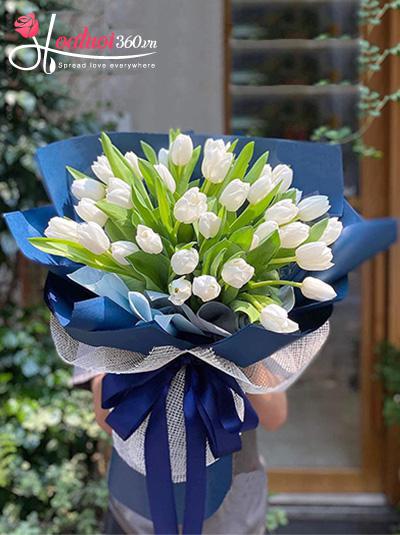 Bó hoa tulip trắng - Đơn giản thuần khiết