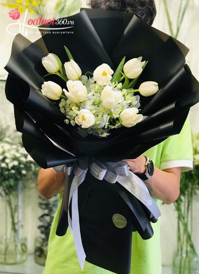 Bó hoa tulip trắng - Sự thuần khiết