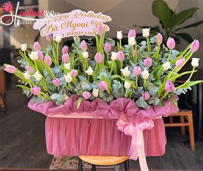 Giỏ hoa tulip xinh - Theo ý vì sao