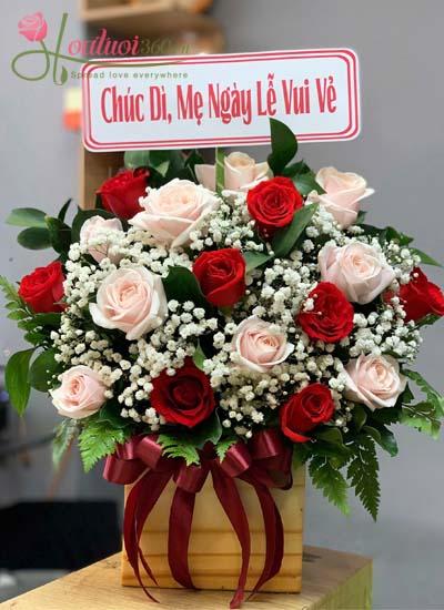 Hoa 20-11 - Hộp hoa gỗ xinh trân quý tình Cô