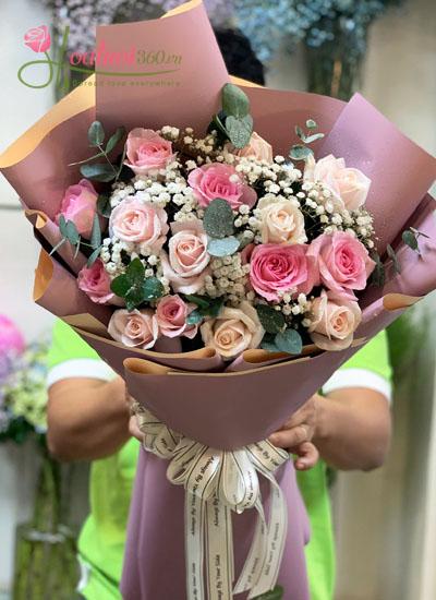 Hoa 20-11 - Bó hoa hồng mix Tấm lòng thành