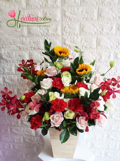 Hoa chúc mừng để bàn