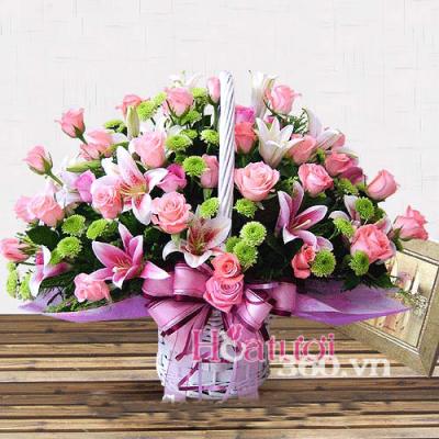 Hoa giỏ phong cách Hàn Quốc