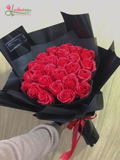 Hoa hồng sáp - Bó hồng đỏ tình ấm nồng