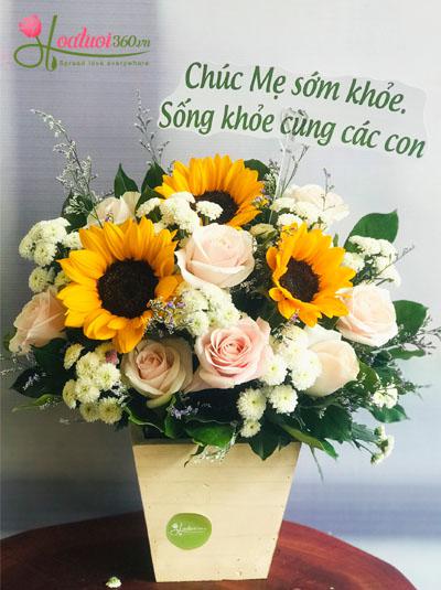 Hoa hộp gỗ - Happy day