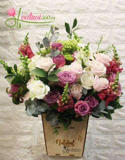 Hoa sinh nhật - Lẵng hoa đẹp- Niềm vui bất ngờ