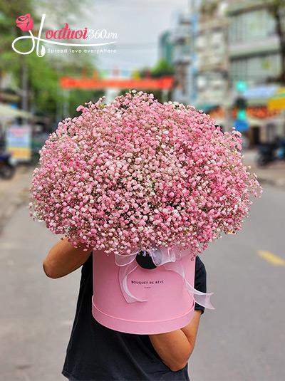 Hộp hoa baby hồng - Phút ban đầu