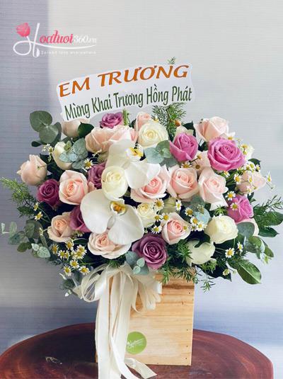 Hộp hoa chúc mừng khai trương - Đại phát thành công