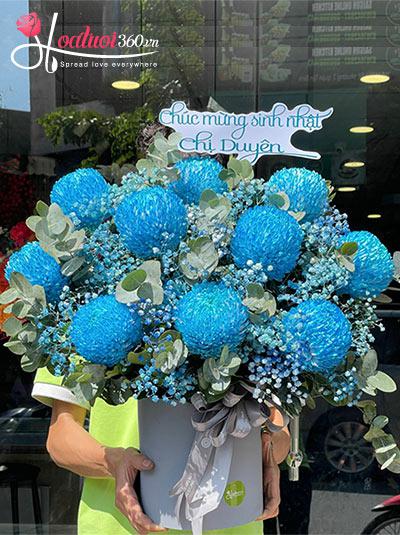 Hộp hoa cúc mẫu đơn - Chân trời yêu thương