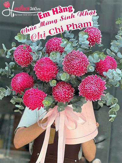 Hộp hoa cúc mẫu đơn - Tài sắc vẹn toàn