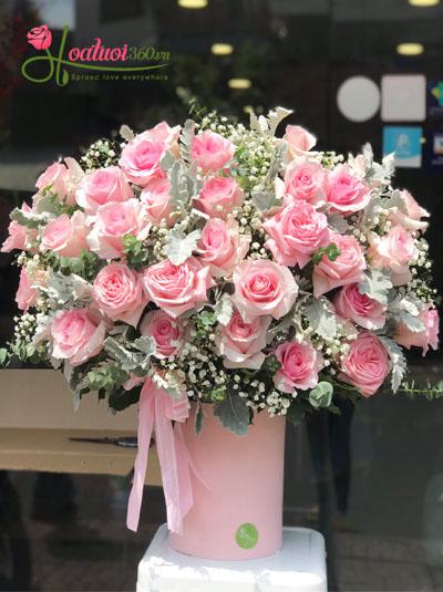 Hộp hoa hồng Ecuador - Dịu dàng bên em